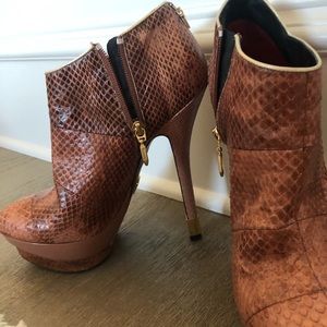 Cesare Paciotti Snakeskin Leather Heels